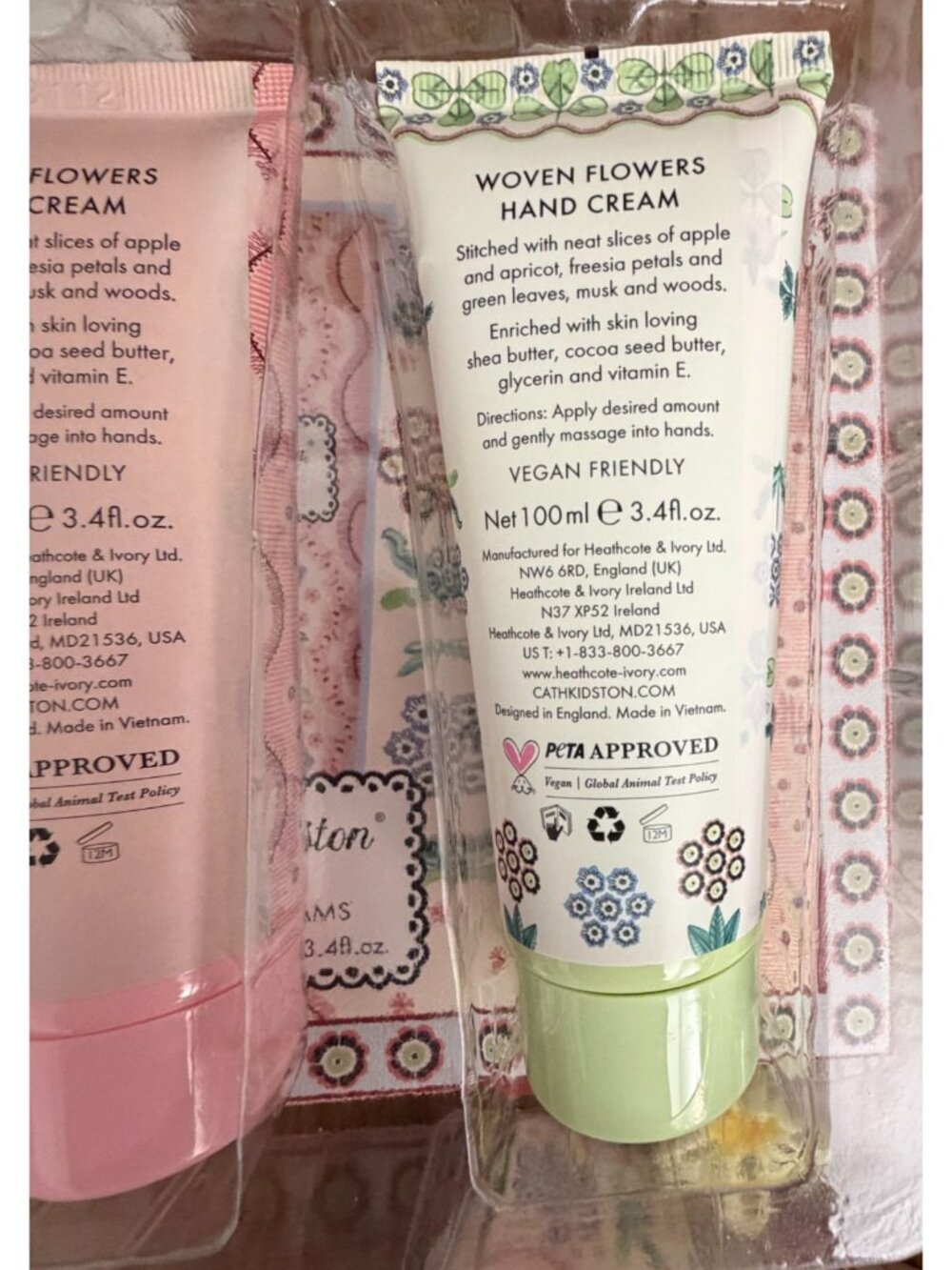 Cath Kidston London Hand Creams Woven Flowers Vegan Friendly Set of 3 3.4 fl oz - Picture 7 of 7